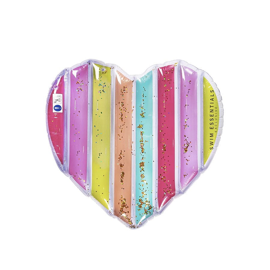 Ruée vers la couleur | matelas pneumatique coeur multicolore
