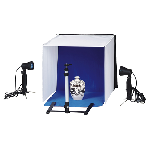 LinkStar Recordbox Set PBK-50 50x50 Faltbar + 2x50W Lampen