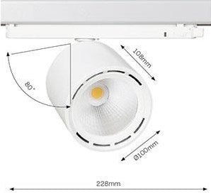 Spot sur rail LED Lival triphasé 34w 4000k noir 30gr lival cafétéria - 5050616