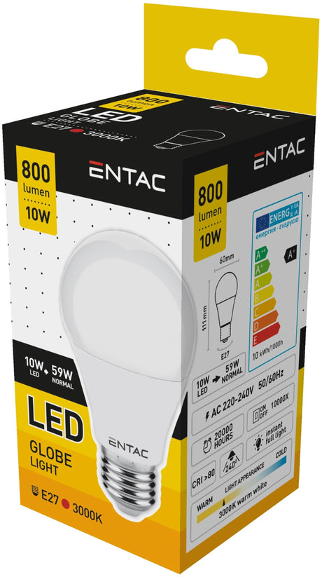 Avide entac lampes led e27 800lm poire
