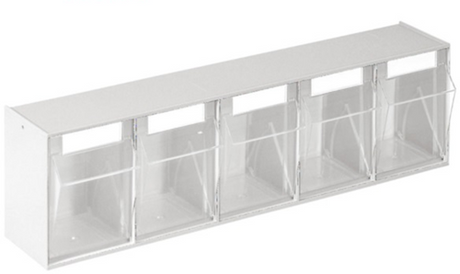 Support pour bacs de rangement Lockweiler | h164xl600xp134mm | 5xc | plastique blanc | 1 pièce - 1500513 - 1500513