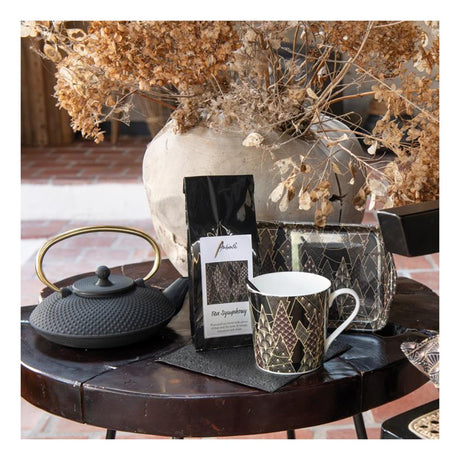 Ambiente dienblad melamine luxury trees zwart 13x21cm