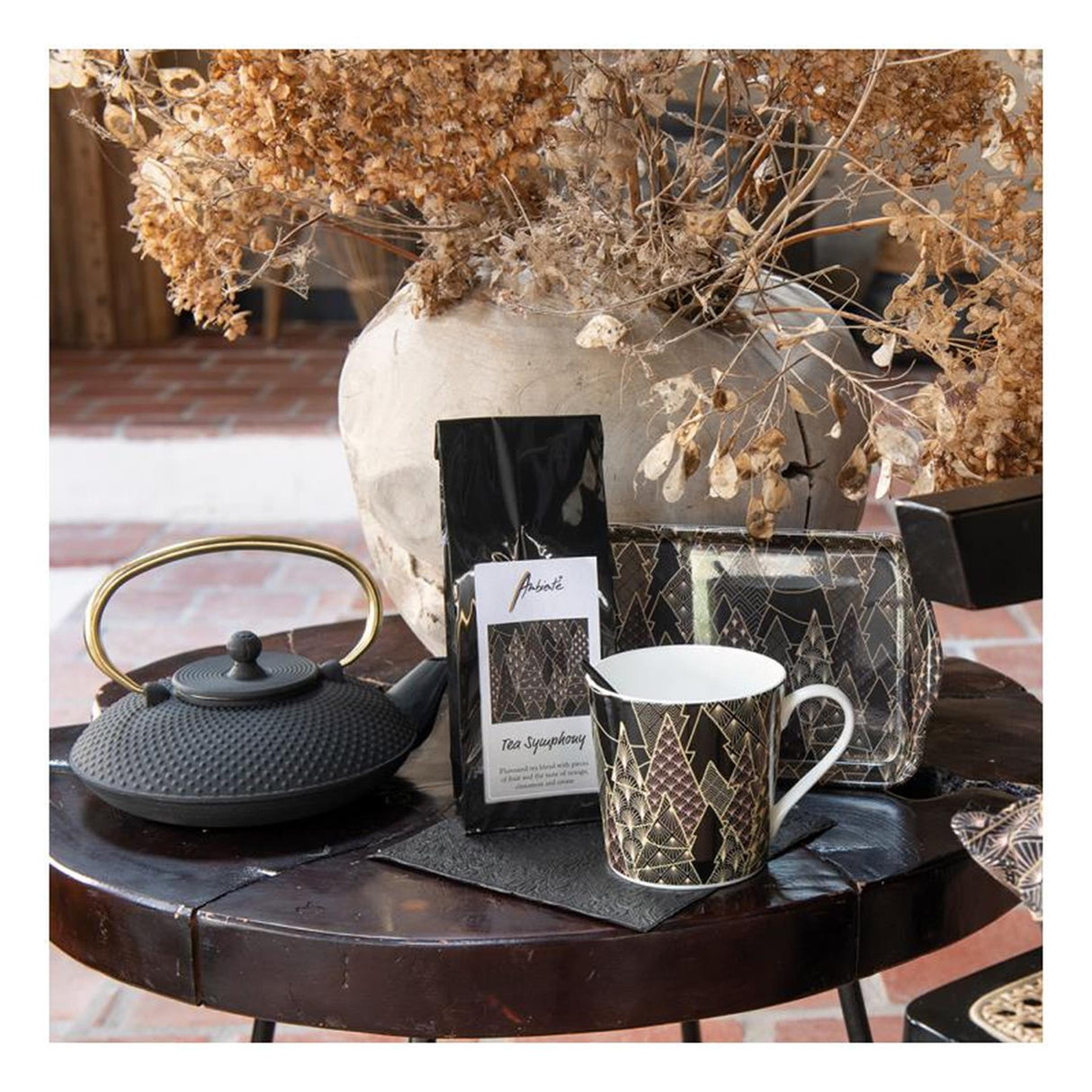 Ambiente serviettes arbres de luxe noir 25cm