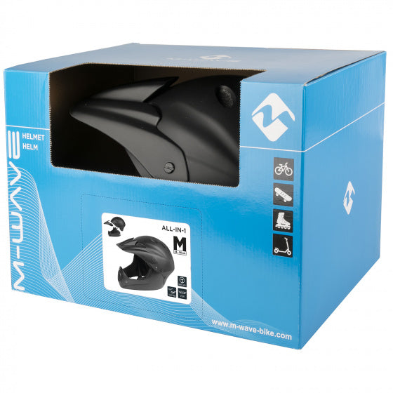 M-wave Downhill Bicycle Casque Unisexe Matte noir taille 58-61 cm