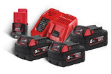 Milwaukee m18 nrg-503 - chargeur multi m12-18 fc + 3x batterie m18 5,0 ah