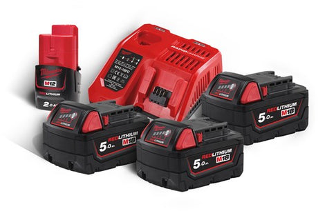 Milwaukee m18 nrg-503 - chargeur multi m12-18 fc + 3x batterie m18 5,0 ah