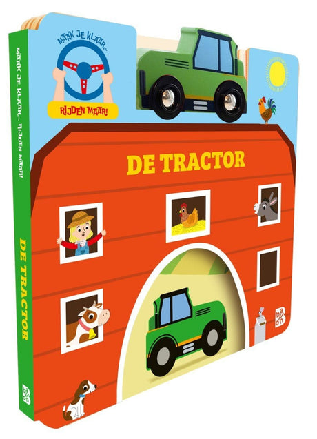 Ballon préparez-vous, conduisons : le tracteur (livre cartonné avec tracteur en bois)