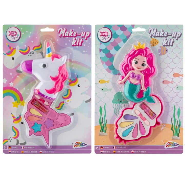 Set de maquillage jouet Bongers sur carte avec une licorne ou une sirène