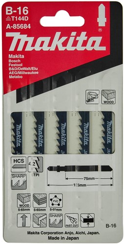 Accessoires Makita lame de scie sauteuse b16 - t144d | 5 pièces - a-85684