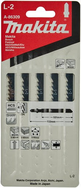 Accessoires Makita lame de scie sauteuse l2 - t344d | 5 pièces - a-86309