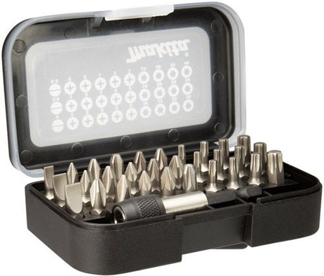 Accessoires Makita jeu d'embouts 31 pièces dans une boîte en plastique avec clip ceinture - d-30667
