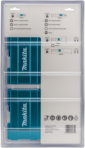 Accessoires Imp Makita Jeu d'embouts de tournevis 90 pièces Makita Act Black dans deux boîtes à emporter pratiques - e-03109