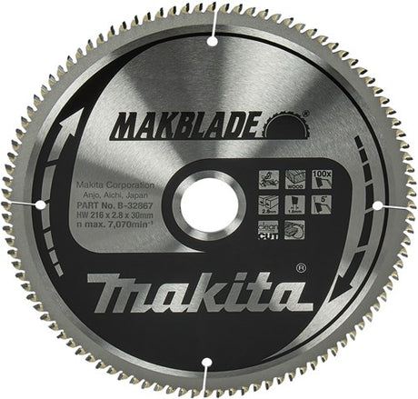 Accessoires Makita lame de scie à tronçonner bois 216x30x2,1 100t - b-32867