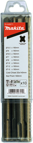 Makita accessoires jeu de forets et burins 10 pièces - d-44971