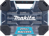 Makita accessoires jeu de forets et d'embouts de tournevis 200 pièces - e-22610