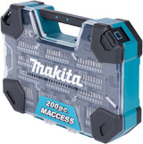 Makita accessoires jeu de forets et d'embouts de tournevis 200 pièces - e-22610