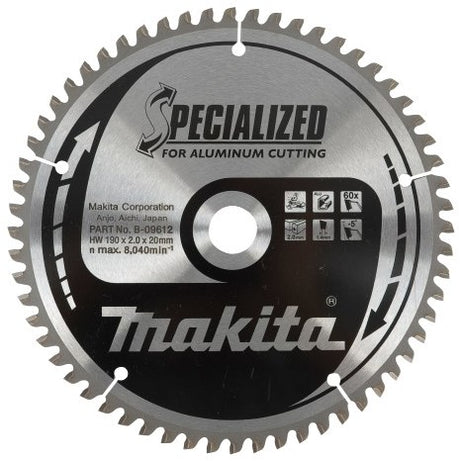 Accessoires Makita lame de scie circulaire aluminium 160x20x2,4 60t 0g - b-09553