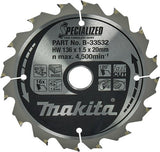 Accessoires Makita lame de scie circulaire | bois | 136x20x1,5 16t 20g - b-33532