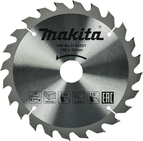 Accessoires Makita lame de scie circulaire bois | standard, 190x30x2,2 t24 15g - d-64951 - d-64951
