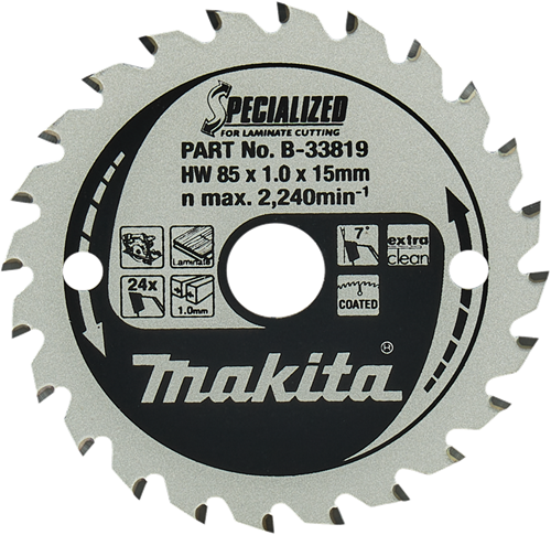 Accessoires Makita lame de scie circulaire stratifié | spécialisé 85x15x1.0 24t 7g - b-33819 b-33819