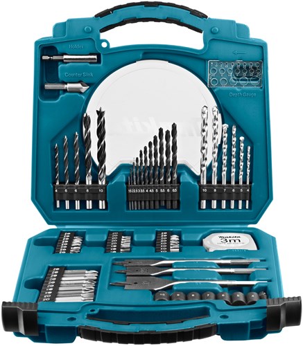 Makita accessoires d-47145 jeu de forets et d'embouts de tournevis | 71 pièces - d-47145