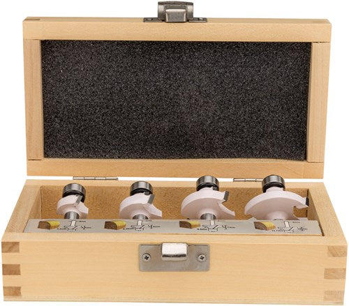 Accessoires Makita d-53534 | kit de fraisage | coupe-arrondi | 8mm | 4 pièces | dans une boîte en bois - d-53534