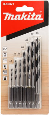 Makita accessoires d-62371 jeu de forets hélicoïdaux à bois 7 pièces 1 4'' - d-62371