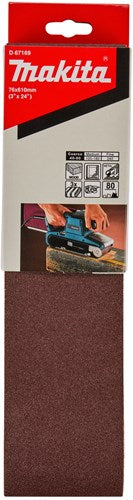Accessoires Makita d-67169 | bande abrasive | économiser k80 | 76x610 | 3 pièces - d-67169