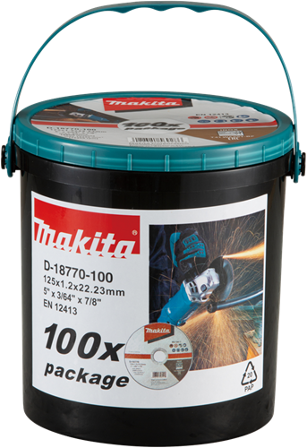 Makita accessoires disque à tronçonner acier inoxydable 125x22,23x1,2mm, 100 pièces - d-18770-100