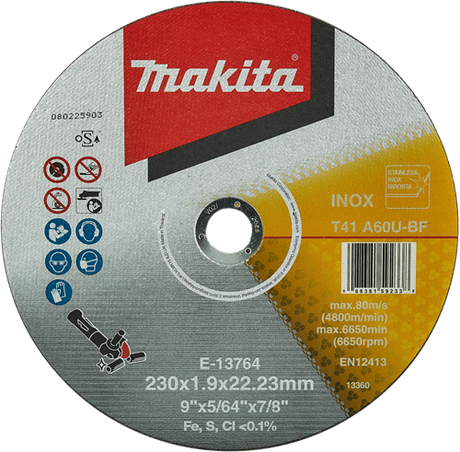Makita accessoires disque à tronçonner inox 230 mm - e-13764 e-13764