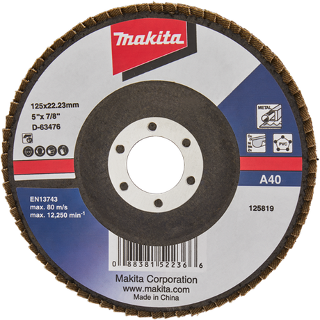 Makita accessoires disque de ponçage à lamelles 125mm a40 - d-63476 - d-63476