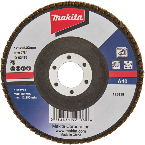 Makita accessoires disque de ponçage à lamelles 125mm a40 - d-63476 - d-63476