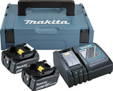 Makita 197624-2 | Kit source d'alimentation lxt 18v dans mbox (2x batterie 5.0ah bl1850b + chargeur rapide dc18rc) - 197624-2
