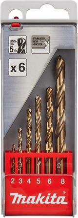 Makita accessoires jeu de forets à métaux 6 pièces - d-57168 d-57168