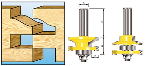 Makita accessoires profil contre-fraise + l. hm s8 - d-11900