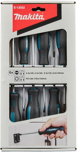 Makita accessoires jeu de tournevis 6 pièces pz sl - e-13502 e-13502