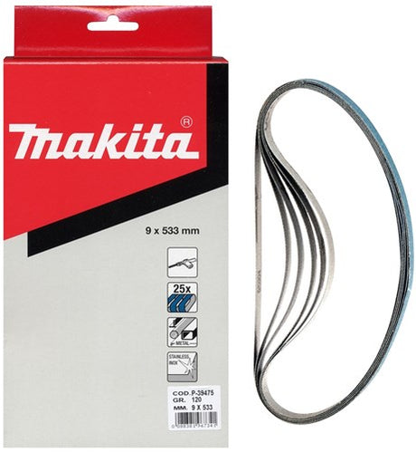 Accessoires Makita bande abrasive bleue longueur 533mm largeur 9mm grain 120 - p-39475