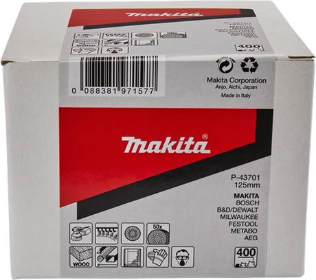 Accessoires Makita disque abrasif 125mm k400 velcro rouge - p-43701 - p-43701
