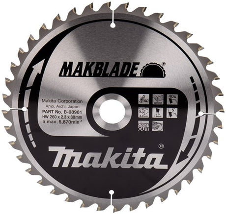 Accessoires Makita scieb. 260x30 40t - b-08981 - b-32770