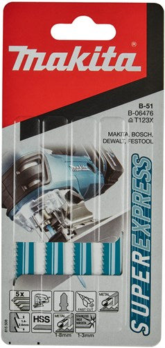Makita accessoires lame de scie sauteuse hss métal 100mm t123x | 5 pièces - b-06476