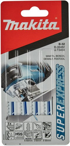 Accessoires Makita lame de scie sauteuse hss uni 100mm t345x | 5 pièces - b-06482