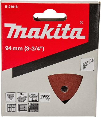 Accessoires Makita feuille abrasive k60 k80 k120 k180 k240 velcro rouge - b-21618 - b-21618