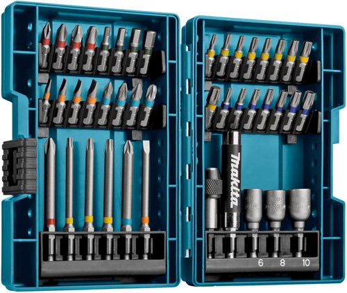 Makita accessoires jeu d'embouts de tournevis 43 pièces dans un étui de haute qualité - b-55697