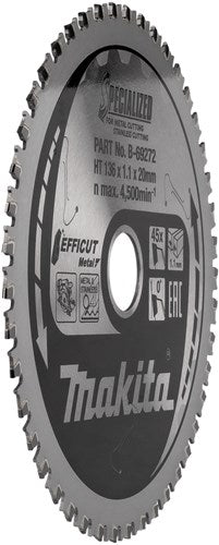 Accessoires Makita lame de scie makita efficut | 136x20x1,1 | 45 tonnes | 0g