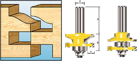 Makita accessoires profil contre-fraise + l. hm s8 - d-11900