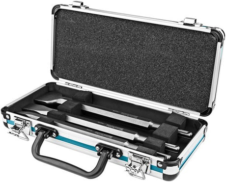 Accessoires Makita Jeu de 3 burins SDS plus : burin pointu, plat et plat dans un coffret en aluminium D-42357 - D-42357