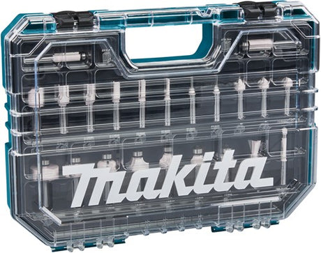 Accessoires Makita d-74778 | kit de fraisage | 8 mm | 22 pièces | dans un coffret en plastique - d-74778