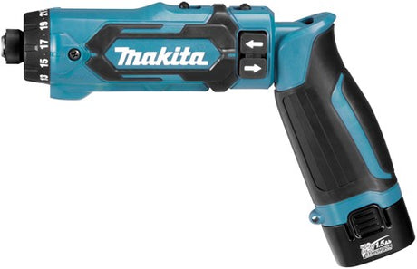 Makita df012dse perceuse/tournevis 7,2v batterie 1,5 ah (2 pcs), chargeur, mallette - df012dse
