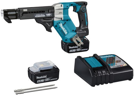 Makita dfr551rtj | 18v | machine à vis | 25-55mm | 5,0 Ah (2 pièces) | chargeur rapide | dans la mbox dfr551rtj