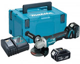Makita dga508rtj meuleuse d'angle 18v batterie 125mm 5,0ah (2 pièces), chargeur rapide, mbox, avec interrupteur de sécurité